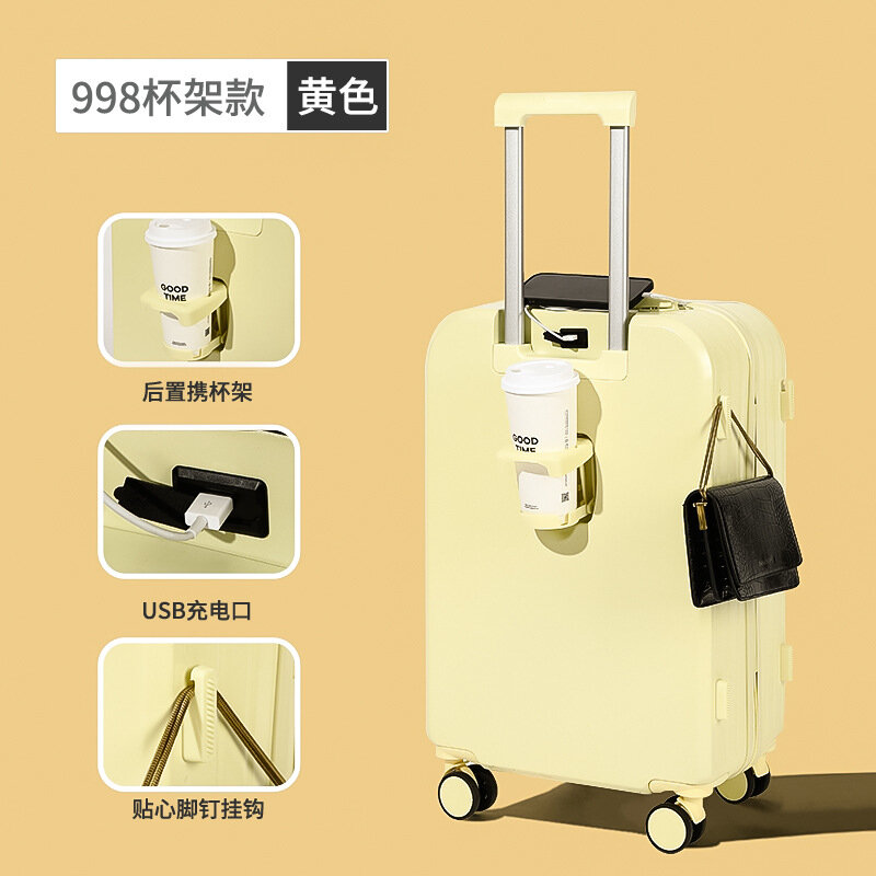 PLUENLI portabicchieri portabicchieri muto ruota universale Password valigia durevole solido bagaglio Trolley