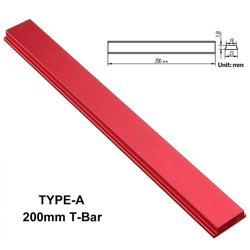 DIY T-Bar Slider Red Miter Jig Miter saw T-track Table saw 23mm/0.9inch Width Aluminium Alloy Practical Useful