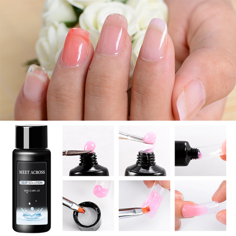 Gel acrílico líquido para uñas, cepillo para extensiones UV LED, esmalte de uñas, solución antideslizante para manicura