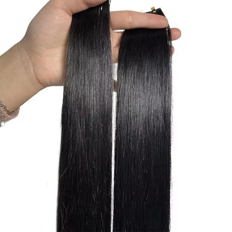 Fita reta em extensões de cabelo humano 16 18 24 26 polegadas de alta qualidade remy cabelo humano 1b 20-60 peças para a mulher
