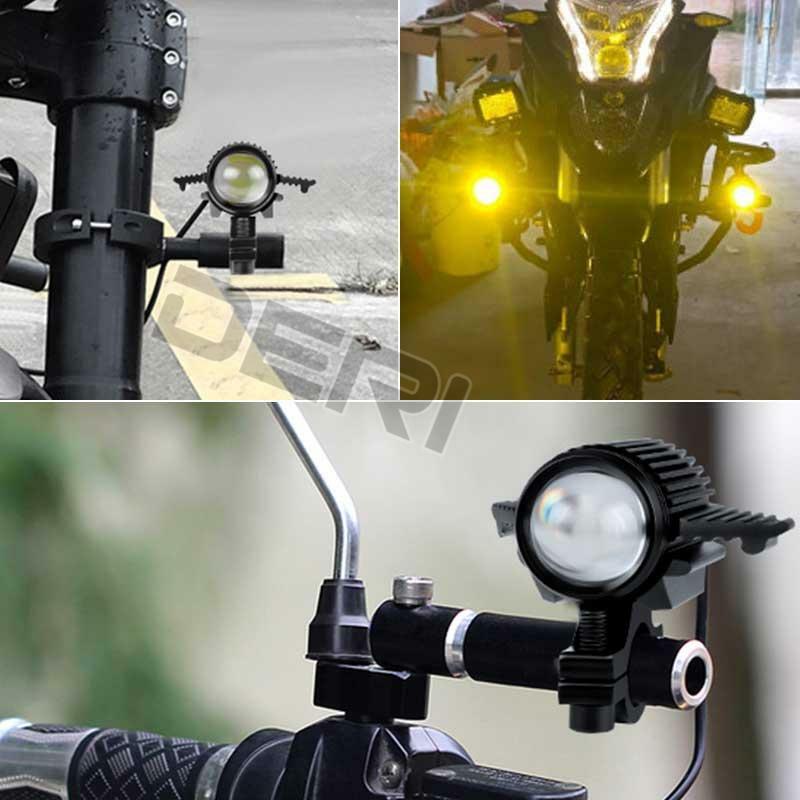 Modificado LED luz de nevoeiro para Scooter, farol auxiliar, alta lâmpada de trabalho brilhante, Moto, UTV, ATV, Quad, Driving Part adicional, 12V, 24V