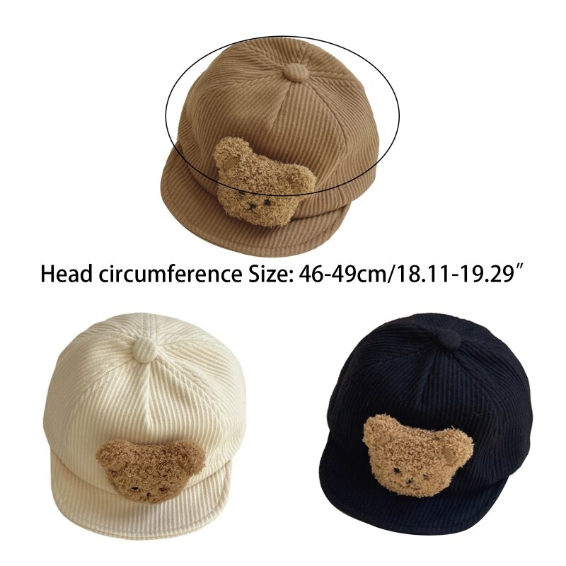 Infant for Sun Protective Hat Baby Beach Baseball Hat Summer Spring Headwear Cartoon Bear for Infant Baby Age 1-2Yea