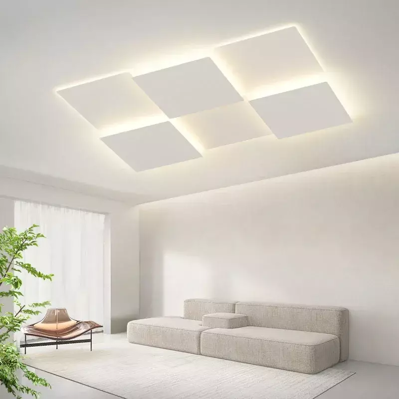 โคมไฟติดเพดาน LED ทันสมัยสำหรับห้องนั่งเล่นห้องรับประทานอาหารห้องนอนระเบียงไฟติดเพดานสี่เหลี่ยมทรงกลมโคมไฟการตกแต่งบ้านเงา