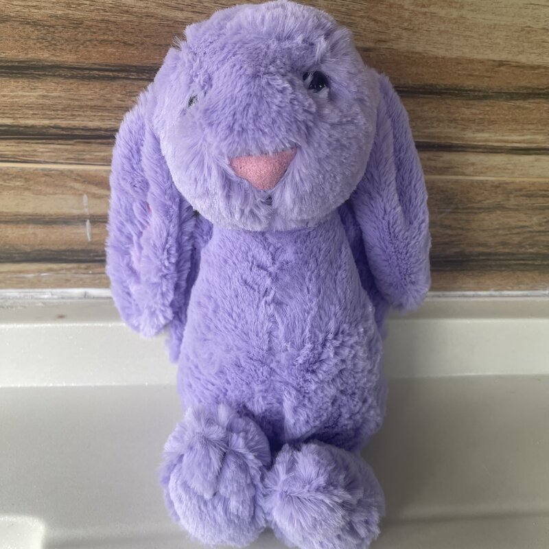 Personalização personalizada de brinquedos de pelúcia Shy Bunny, coelho requintado rosa, bordado nome boneca, Holiday Gift