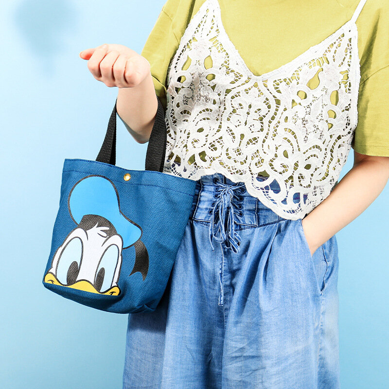 ディズニー-ミッキーキャリングキャンバスバッグ,大容量漫画バッグ,学生用,ピクニックバッグ