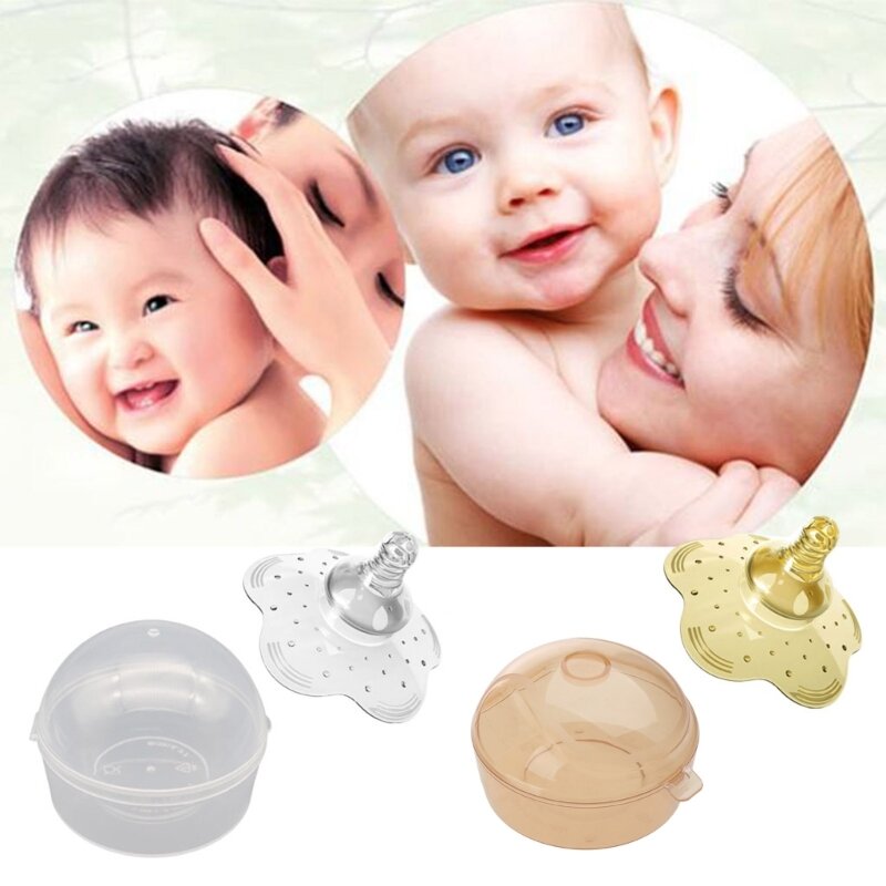 HUYU 授乳用母親用乳首カバー 保護カバー 授乳用母乳 シリコーン乳首 ボックス付き 乳首プロテクター