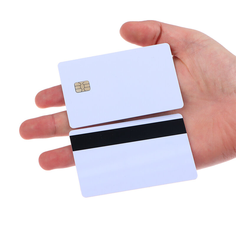 Kartu pintar Sle4442, 5 buah Chip kosong dengan Strip magnetik Hico 3 Track Inkjet PVC tipe kontak kartu IC komposit