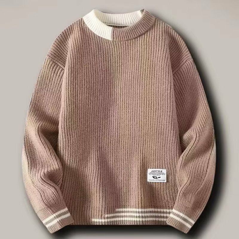 Uomo Vintage Twist maglione girocollo maschile Fit Pullover lavorato a maglia sciolto Harajuku Mens maglioni retrò multicolori