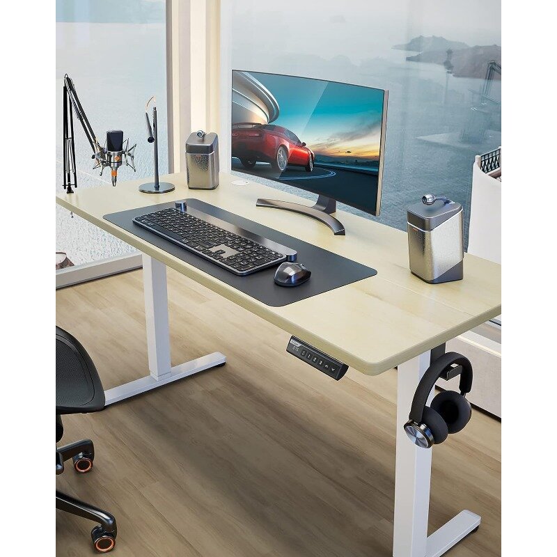 Escritorio de pie eléctrico ajustable para el hogar y la Oficina, escritorio para sentarse de 55x28 pulgadas, computadora de memoria