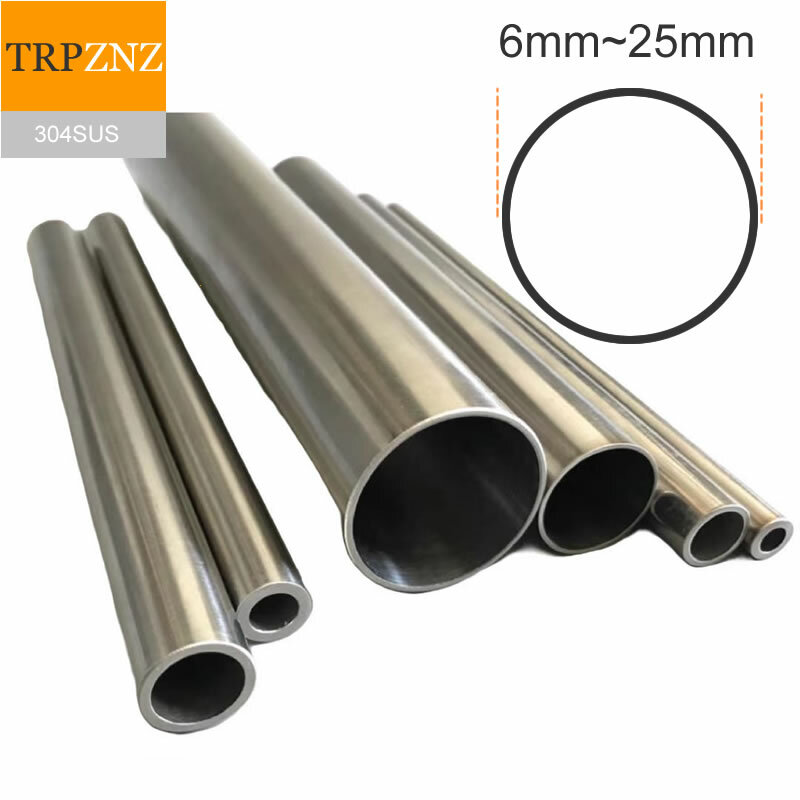 Tubo de precisión de acero inoxidable 304, diámetro exterior de 25mm, diámetro interior de 23mm, 22mm, 20mm y 19mm, pulido interior y exterior OD6 a OD25mm