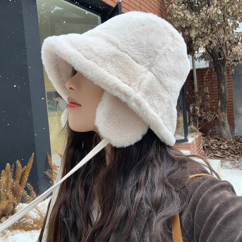 Chapéu de balde de pelúcia coreano para mulheres, proteção auricular, chapéus Fishman, viagens retro bonés versáteis, quente, outono, inverno, novo, ins, Y2k