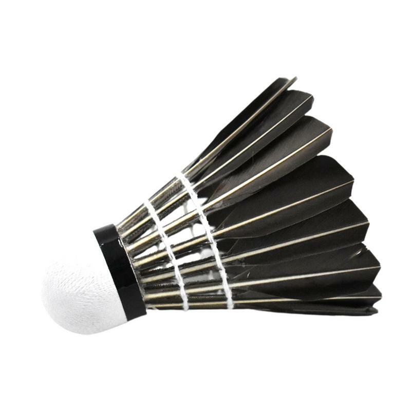Volants de badminton en plumes, 12 pièces, balle d'entraînement durable pour frappe stable