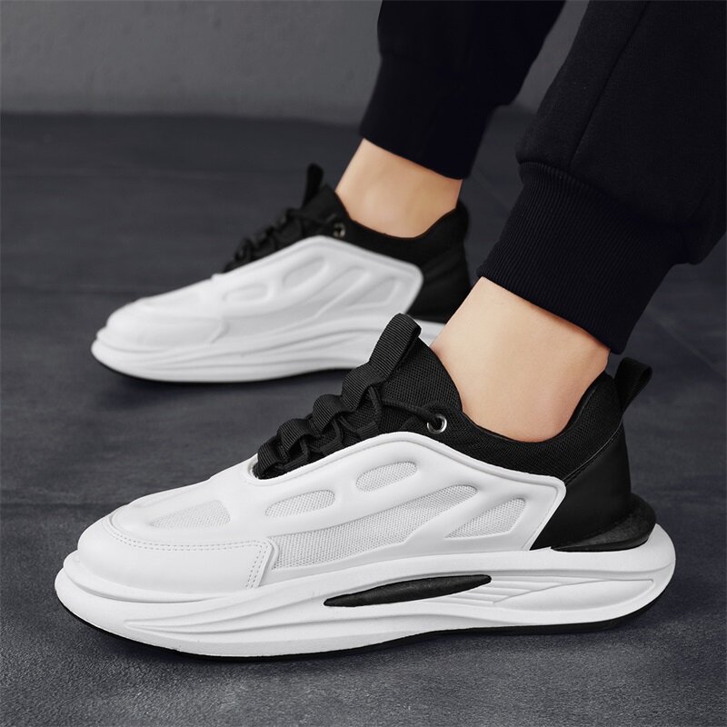 Men's shoes 2024 new summer thick sole comfortable and versatile breathable mesh sports casual small white trendy shoes