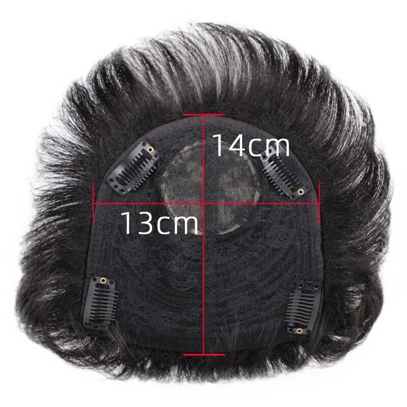 Modna krótka prosta nakładka do włosów dla mężczyzn, która przerzedza włosy za pomocą klipsów bezklejowych ludzkich peruk gotowych do użycia