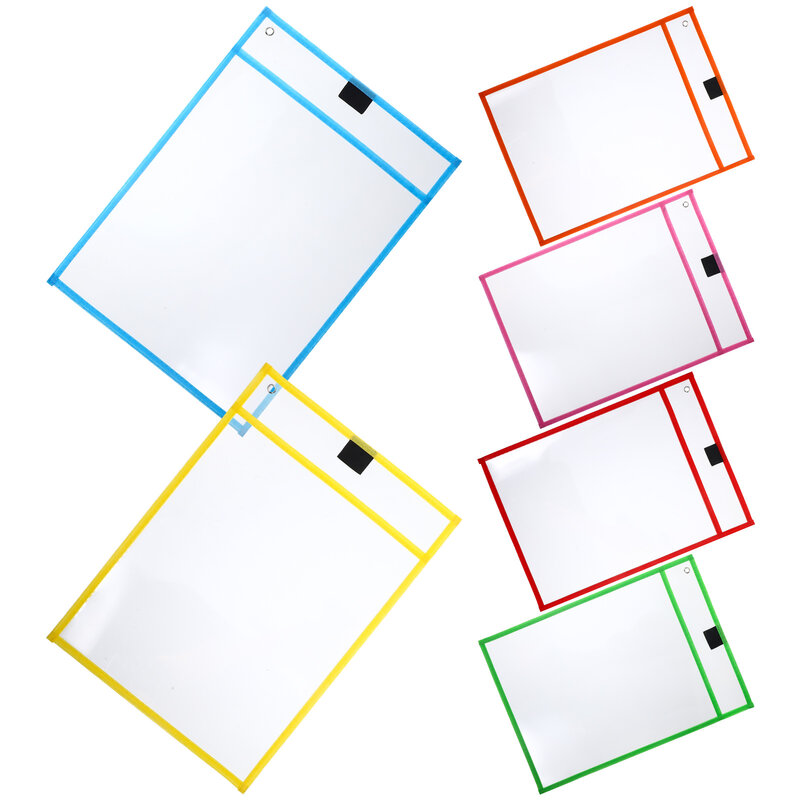Enveloppes porte-documents en plastique A5, porte-documents, poudres pour le stockage, enveloppe en papier, dossier de fichiers, 6 pièces