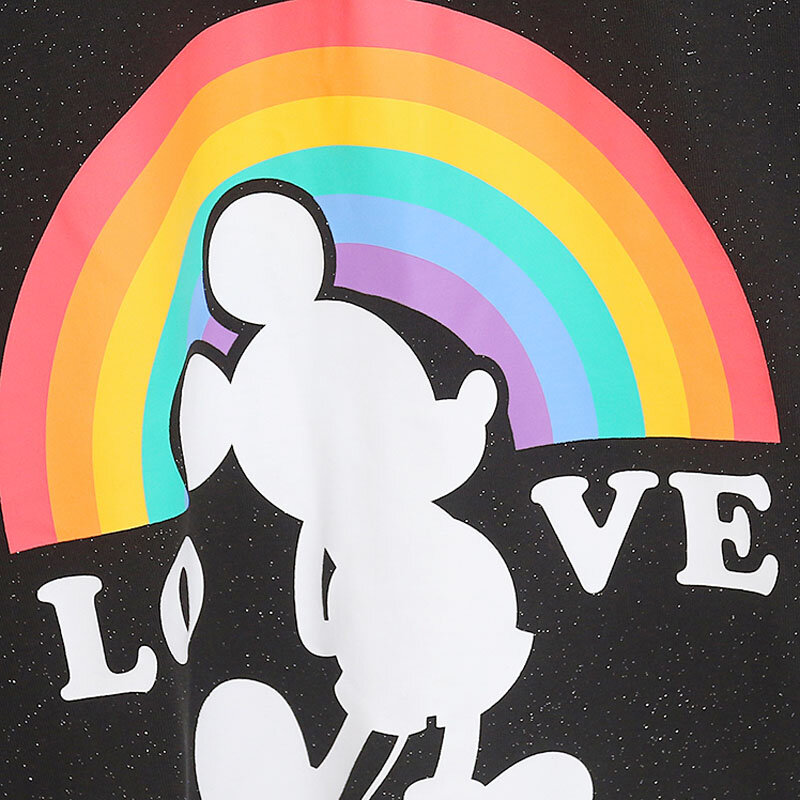 Camisola feminina com estampa Mickey Rainbow Disney World, pulôver casual, jumper extragrande, blusa de casal, unissex, Disneyland, Novo, 2024