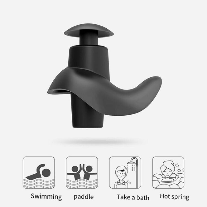 나선형 실리콘 소프트 귀마개, 방수 방진, 성인 수영 서핑 다이빙용 귀마개, 박스당 1 쌍