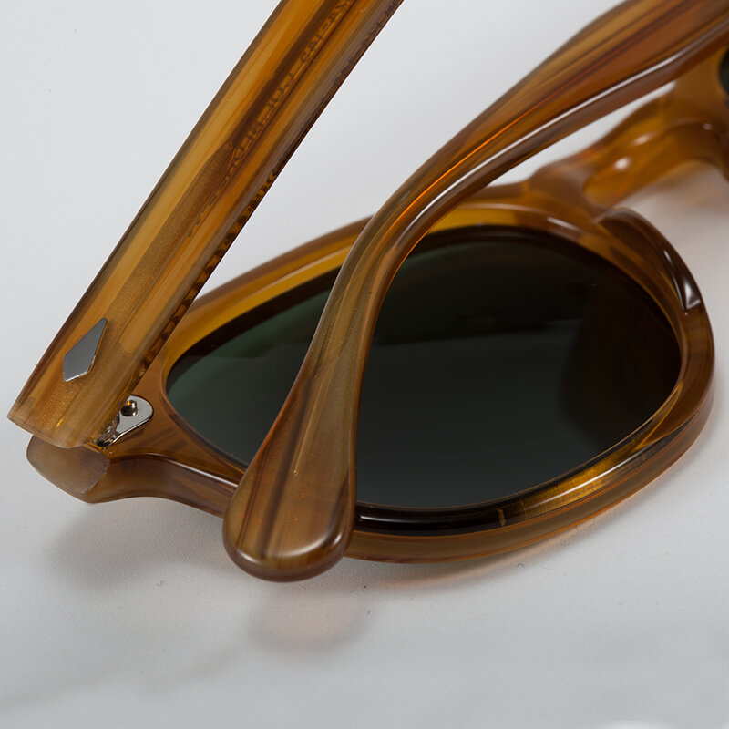 Солнцезащитные очки мужские и женские зеленые поляризационные в ацетатной оправе