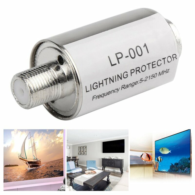 Protector de iluminación coaxial para TV por satélite, dispositivo de protección contra rayos, pararrayos de antena de satélite, 5-2150MHz, venta al por mayor