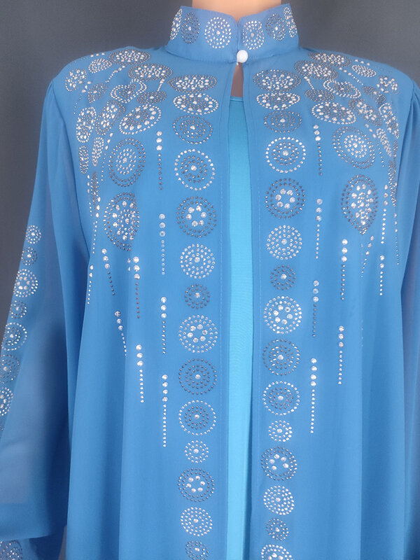 2023 African Dresses for Women Dashiki Spring Summer Maxi Dress Ladies Traditional Africa Clothing Muslim Abaya 8841
