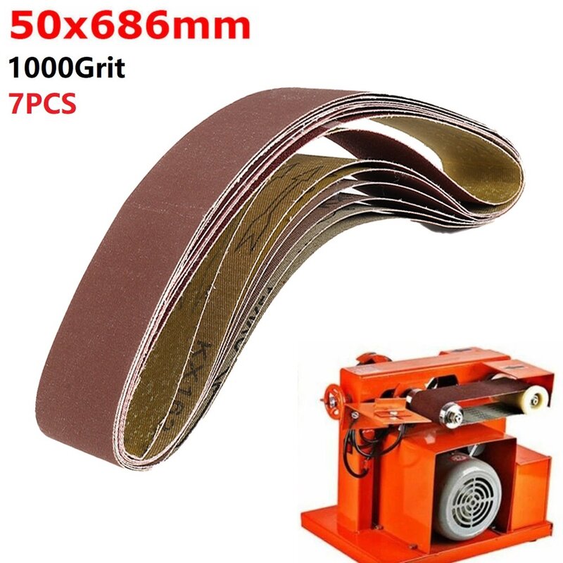 Accessories Durable Sanding Belt 7pcs Abrasive Sander Supplies 50x686mm Aluminum Oxide Detailing Finishing Parts