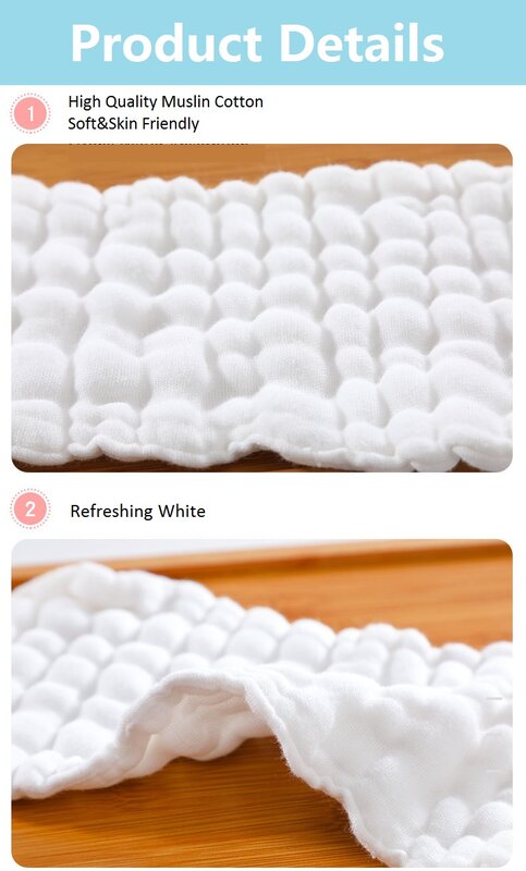 HappyFlute – Inserts de couches réutilisables en coton et mousseline Super douce, 15x36cm, 10 couches, à utiliser avec couche-culotte de poche