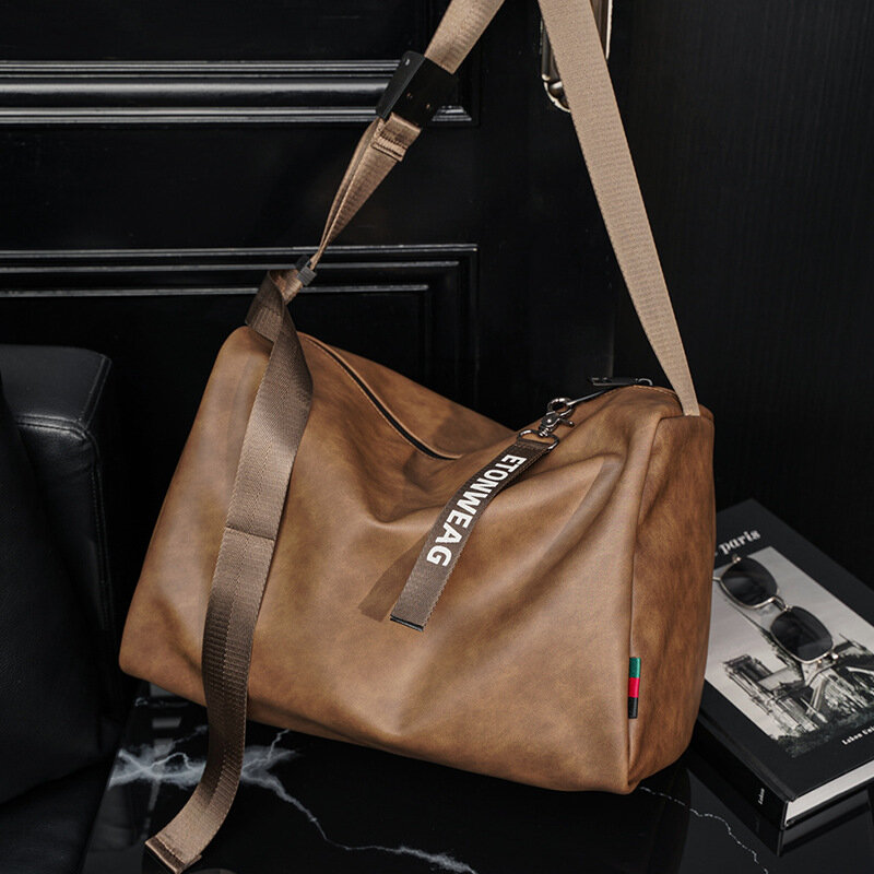 2023 Fashion Bucket Crossbody Bag Men Barrel Shape Travel Messenger Shoulder Bag Luxury Large-capacity Sports Gym Bag Handbags