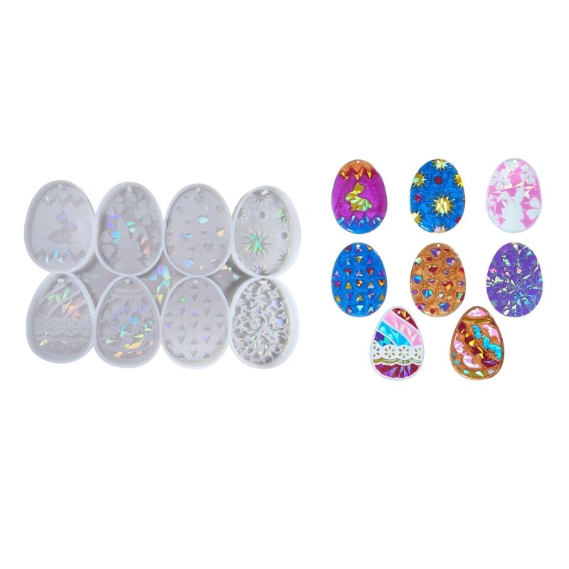 Y1UE Easter Eggs Silicone Molds Epoxy Resin Mold DIY Keychain Decoration Mold Handmade Jewelry Tool Easy to Clean