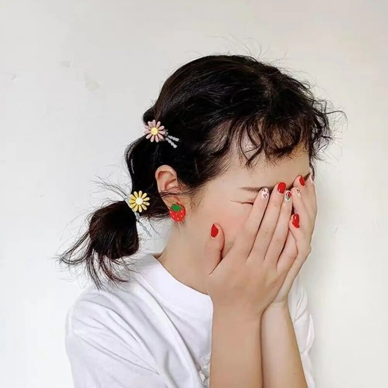Fascia per capelli elastico stile semplice supporto per coda di cavallo accessori per capelli elasticizzati ad alta resistenza copricapo decorazione floreale corda per capelli per ragazze