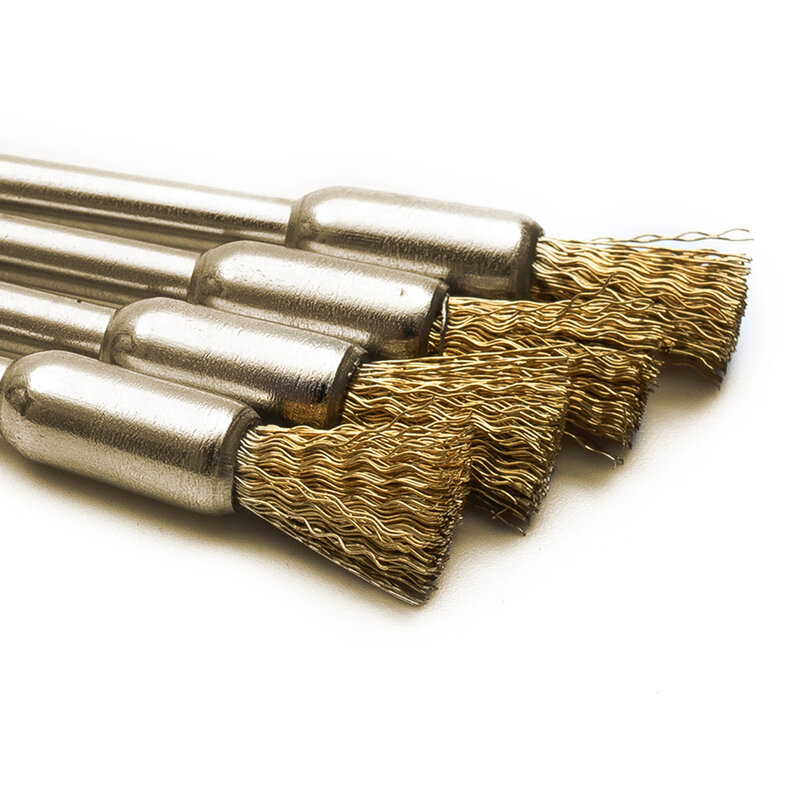 Cepillos de pulido de lápiz de rueda de alambre rotativo de latón, cepillos de rueda de alambre de acero para herramienta de taladro eléctrico, herramientas de limpieza de pulido, 5mm, 15 piezas