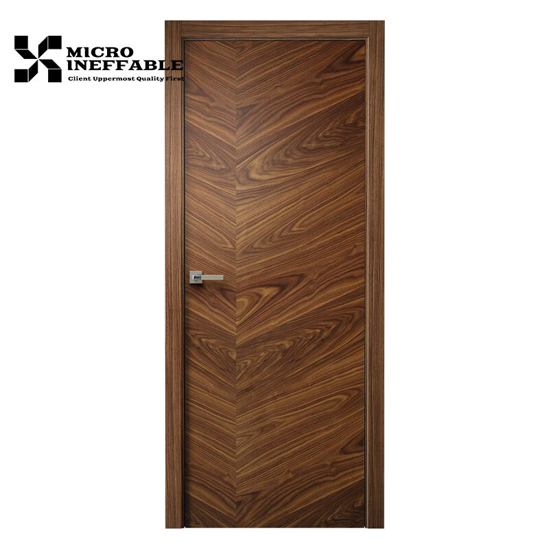 Puerta Interior de madera precolgada para dormitorio, diseño Simple, puertas internas de madera individuales para casas interiores de Hotel