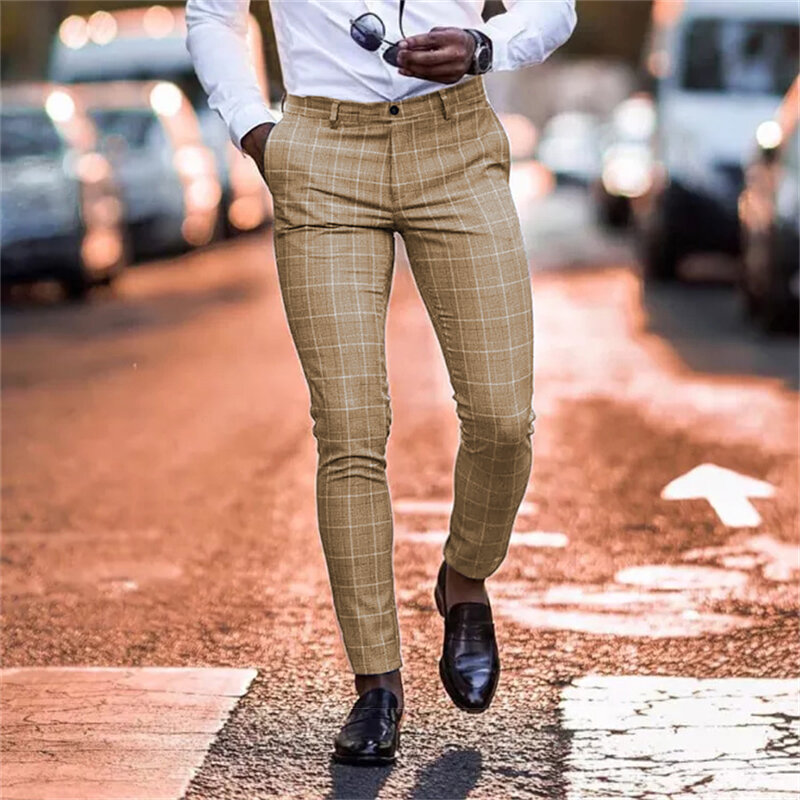 Calça de tornozelo casual fina estilo coreano masculina, terno formal de rua jovem de alta qualidade, novo Four Seasons