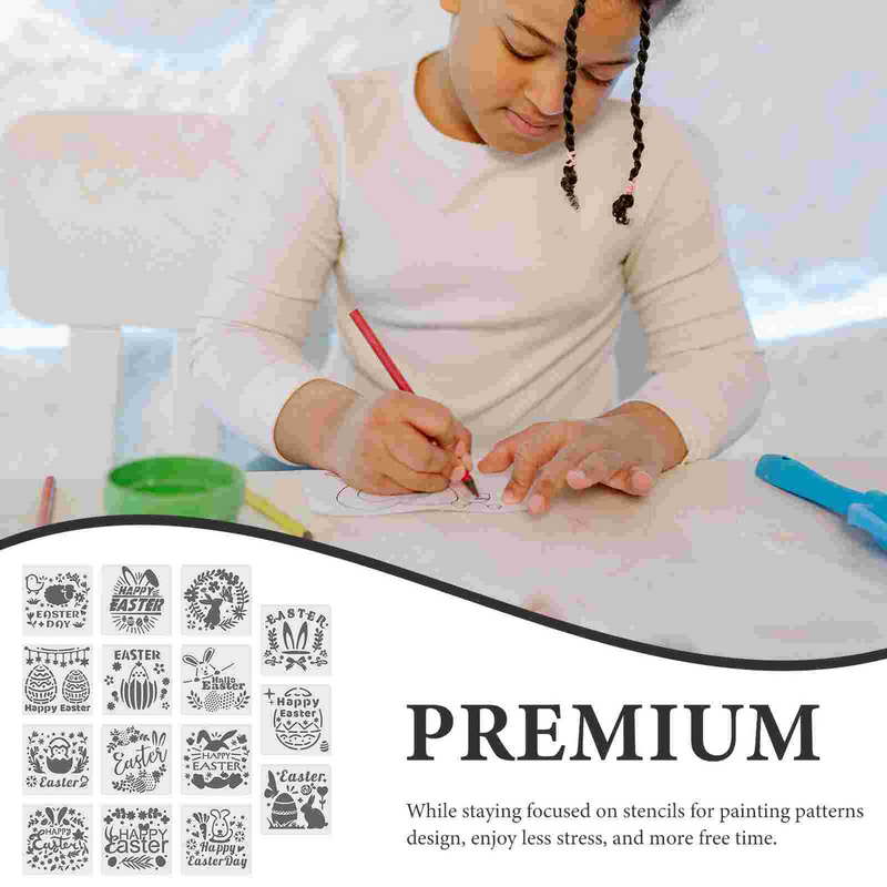 15 Pcs Easter Template Decorative Wall Stencils for Painting Spray Card Making Supplies The Pet Spring Kids