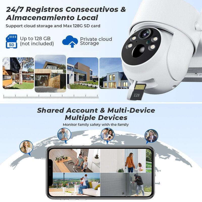 Besder 8mp 4k Solar Wireless IP-Kamera mit 7800 mAh Batterie Outdoor HD 4mp Dual Lens Wifi IP Camara Solar panel CCTV-Sicherheit