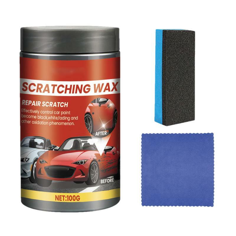 Car Scratch Repair Wax com pano e esponja, aplicação segura, removedor para veículos