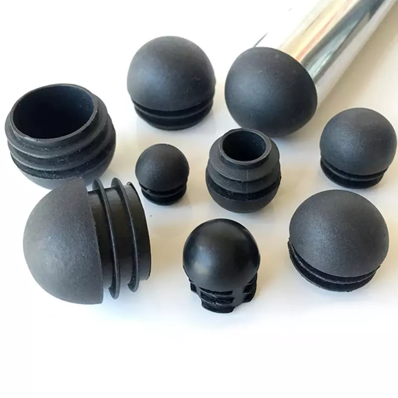 Steker bola plastik hitam tahan debu/tahan karat/Pelindung Pipa tanah steker kepala bulat bantalan kaki 16mm/19mm/22mm/25mm