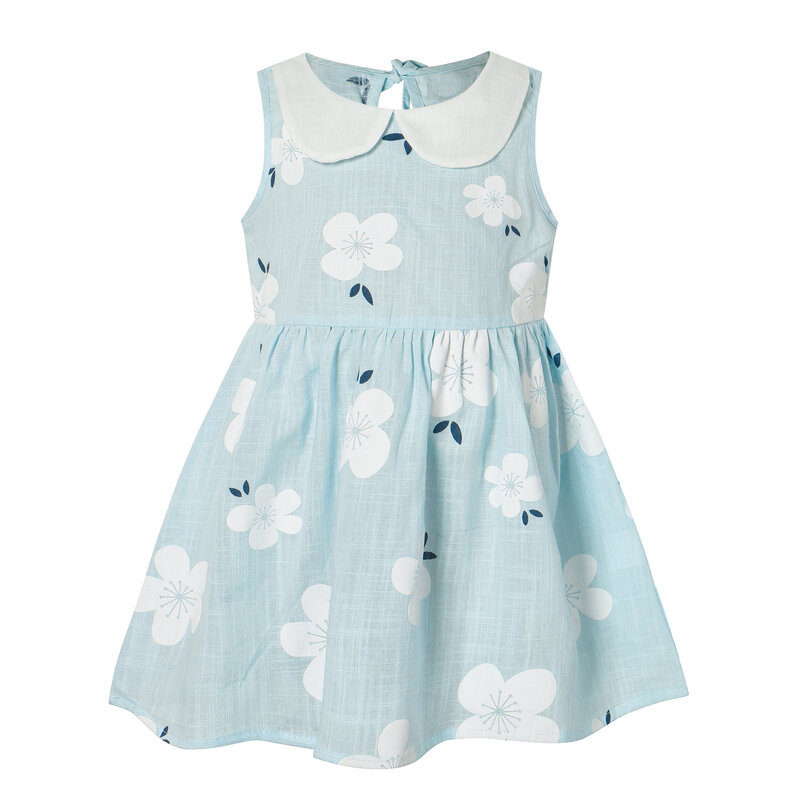 2022 New Toddler Baby Summer Dress Kids Girls Sleeveless Princess Dress Cotton Printed Children Clothes Casual Soft Girl Dress