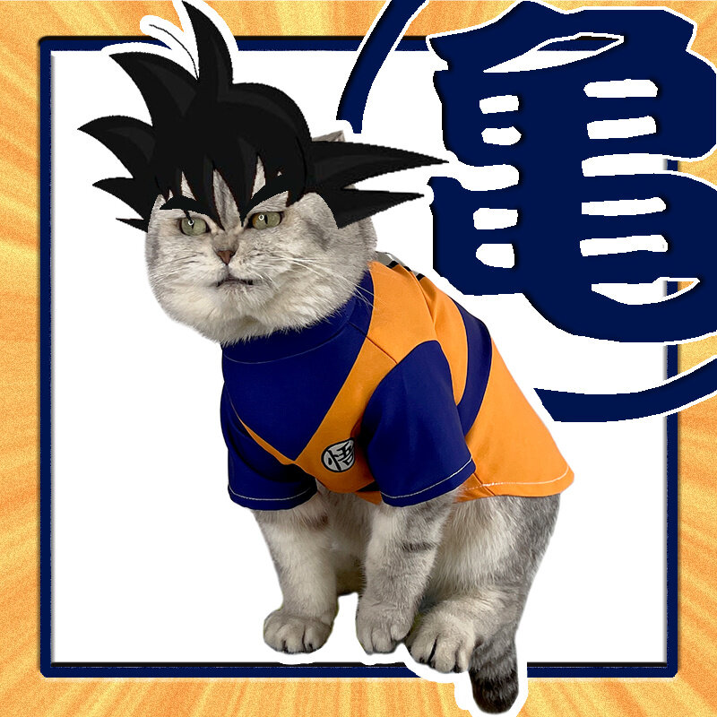 Camiseta de Cosplay de Sun Wukong para mascotas, ropa bonita de Goku para gatos, ropa de Carot para perros, accesorios para fotos de verano