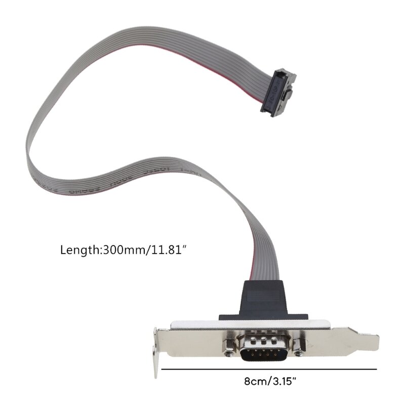 RS232 DB9 9Pin Com พอร์ต DB9pin Serial Cable Connector Bracket 30 ซม. Dropship