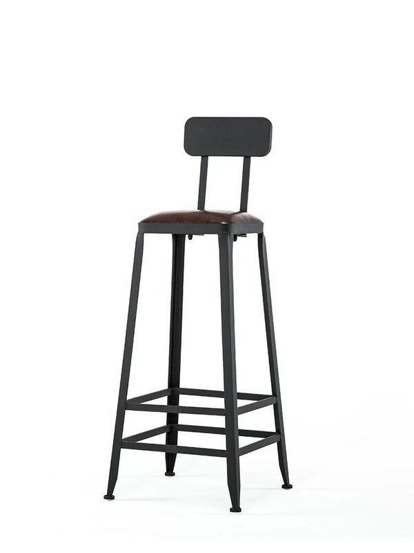 Tabouret de Bar moderne simple avec dossier en fer, chaise haute de table