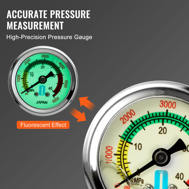 VEVOR PCP Hand Pump,4Stage,30Mpa 4500 PSI High Pressure PCP Air Rifile Filling Stirrup Pump w/Oil-Moisture Filter Pressure Gauge