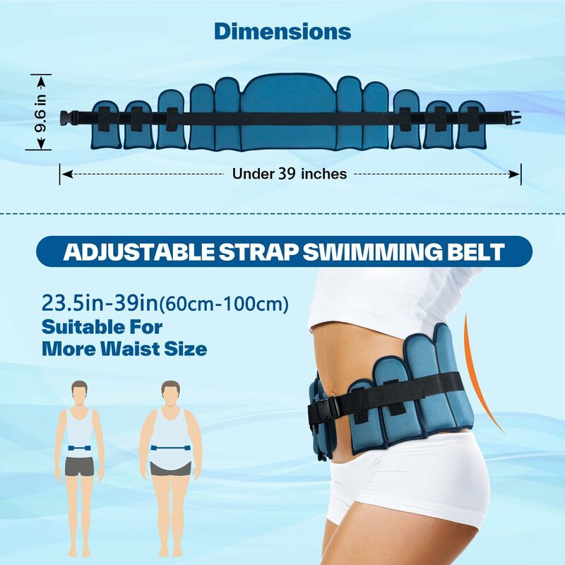 Sportneer Water Aerobics Equipment Belt Aqua Float Floatation Aid Buoyancy Belt Aquatic Training Accessories for Fitness Workout