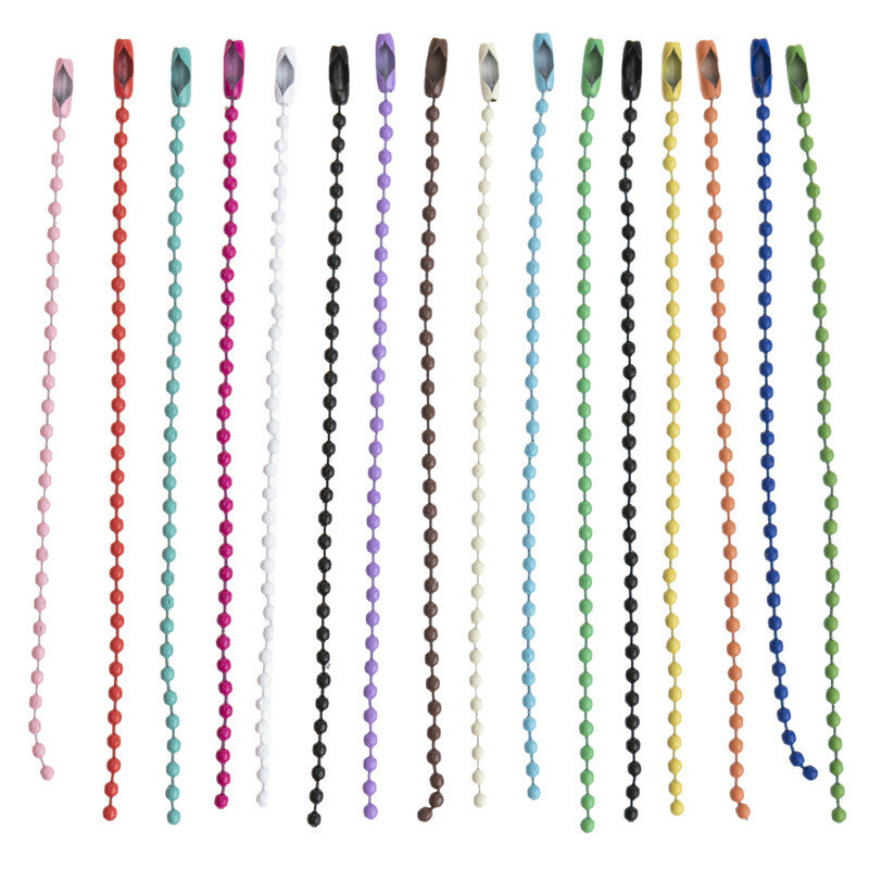 10 قطعة/الوحدة الملونة الكرة حبة سلاسل Keychain بها بنفسك المفاتيح التسمية موصل للمجوهرات صنع الملحقات
