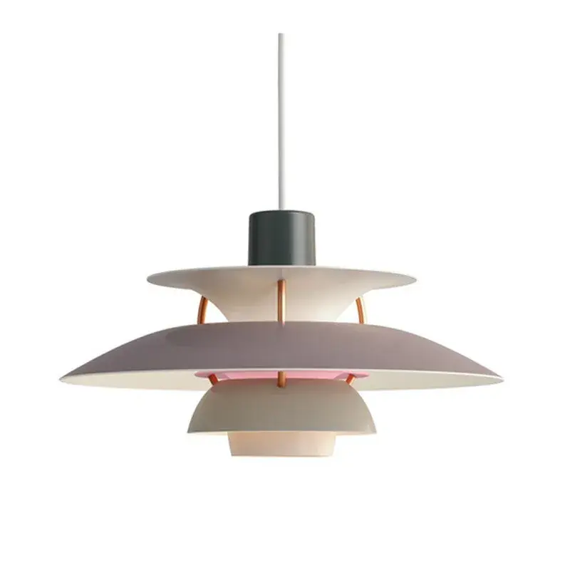 Lampada a sospensione multicolore nordica per tavolo da pranzo lampadario a soffitto in alluminio danese lampade sospese apparecchio per camera da letto