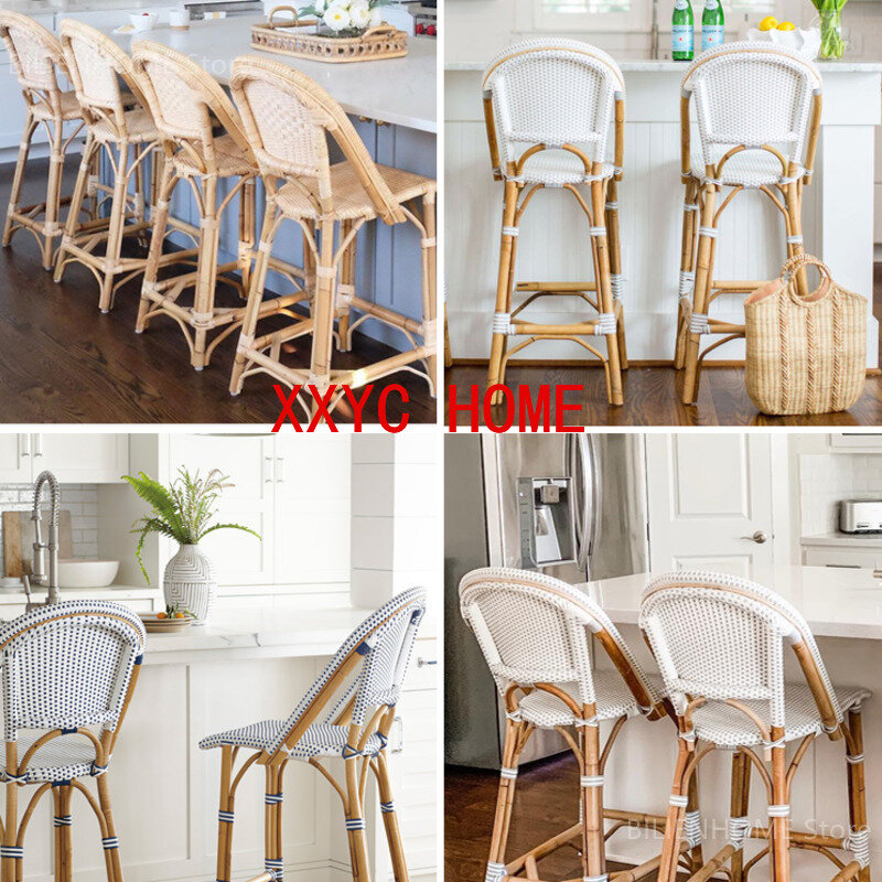 French Hotel Living Room Balcony Bar Chair Modern Simple Restaurant Kitchen High Chair Home Furniture Bedroom Leisure Bar Chairs