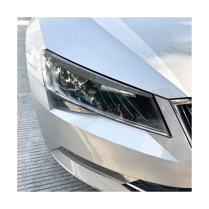 Автомобильные передние фары с узором из углеродного волокна, Накладка для фар, крышка для Skoda Superb B8 2016-2018, Стайлинг автомобиля