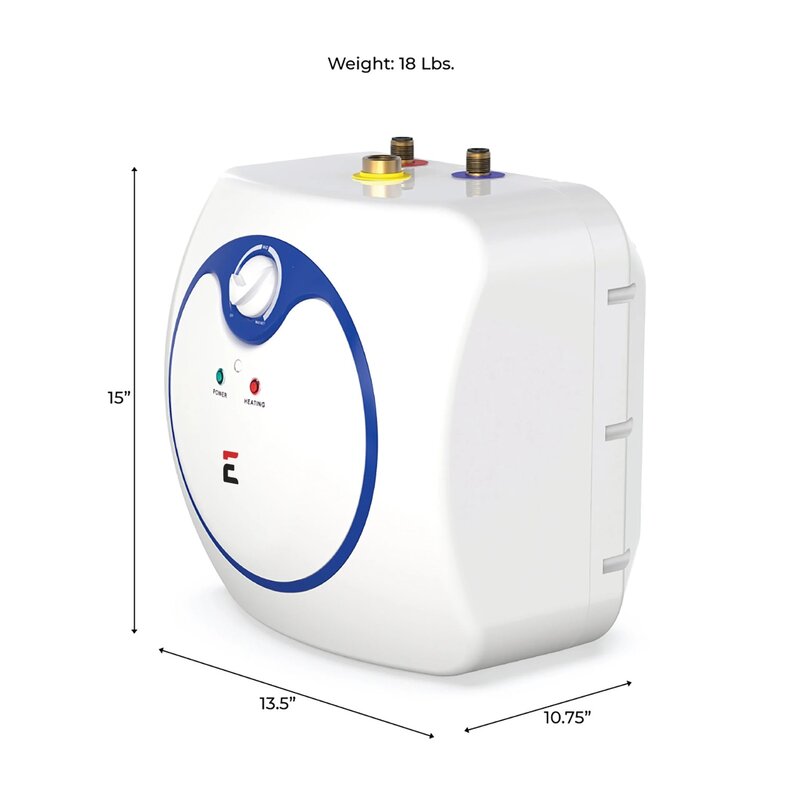 Mini calentador de agua eléctrico de 2,5 galones, adecuado para varios ambientes