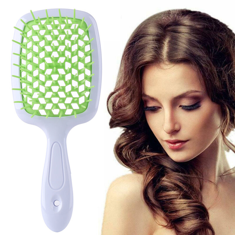 Cepillo de pelo con cojín de aire para mujer, peine de dientes anchos, ahuecado, herramienta de peluquería para masaje del cuero cabelludo, 1 piezas