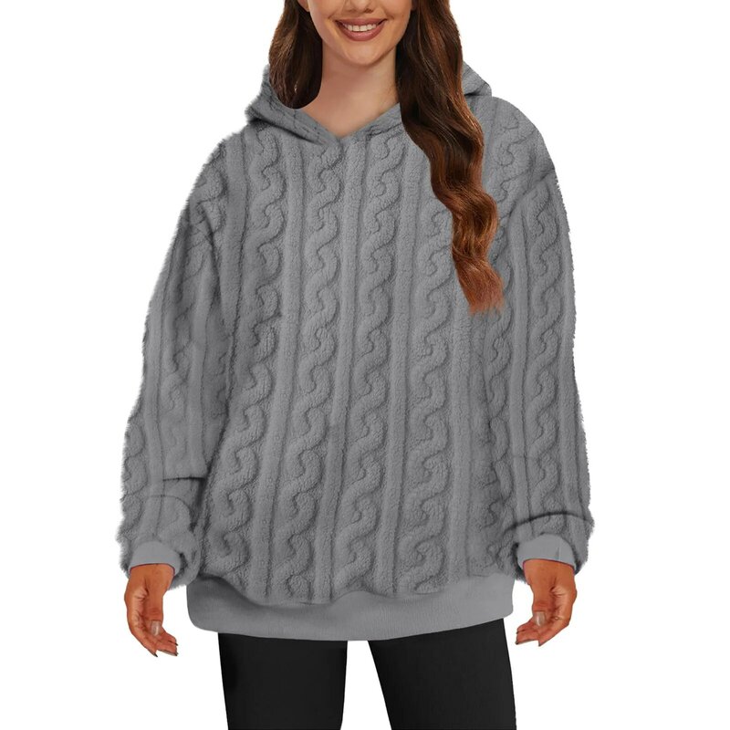 Women's Sweatshirts Hoodies Women's Casual Comfortable Warm Flannel Hoodie Sweatshirt For Autumn And Winter Seasons