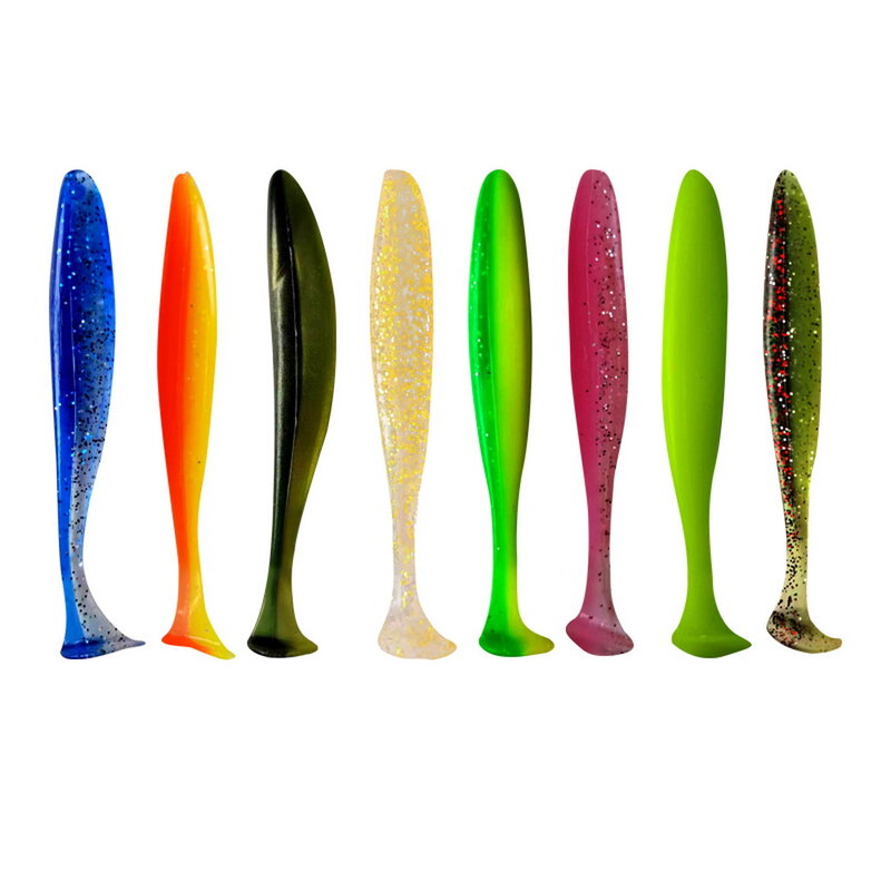 Fishing Lure 55mm 70mm 90mm T Tail Worm Soft Bait Jigging Wobblers Tackle Bass Pike Artificial Silicone Swimbait